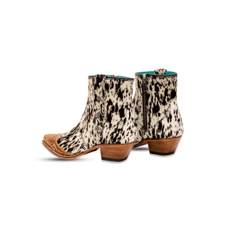 💯Hand Tooled Leather Genuine Cowhide Women Bootie Boot Boho Western Shoe Rodeo - Picture 7 of 16